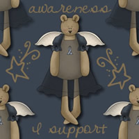 Bear Blue Dark Ribbon Background