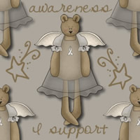 Bear Gray Ribbon Background