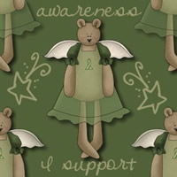 Bear Green Dark Ribbon Background