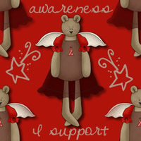 Bear Red Ribbon Background