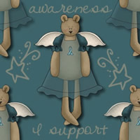 Bear Teal Ribbon Background