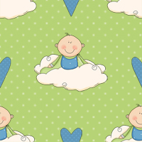 Baby On Clouds Background