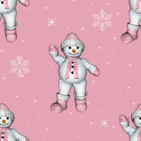 Snowman Pink Background