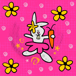 Pink Rabbit Background
