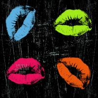 Neon Lips Background