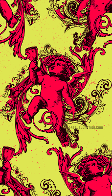 Cherub Red Victorian Background