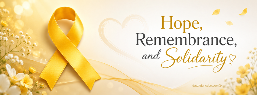 Yellow Support Ribbon Facebook Cover