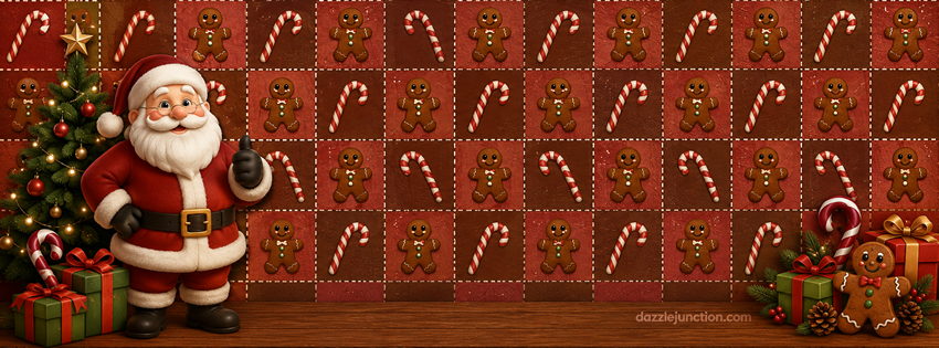 Gingerbread Candycane Facebook Cover
