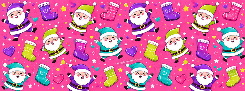 Pink Santa Facebook Cover