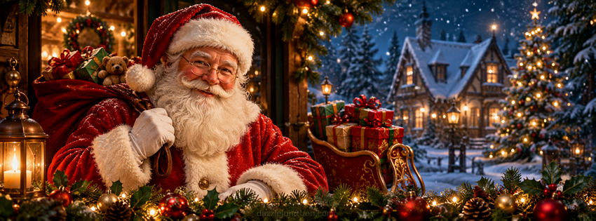 Santa Snowy Delivery Facebook Cover