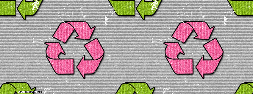 Green Pink Recycle Facebook Cover