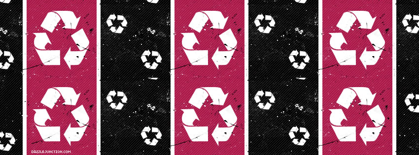 Pink Black Recycle Facebook Cover