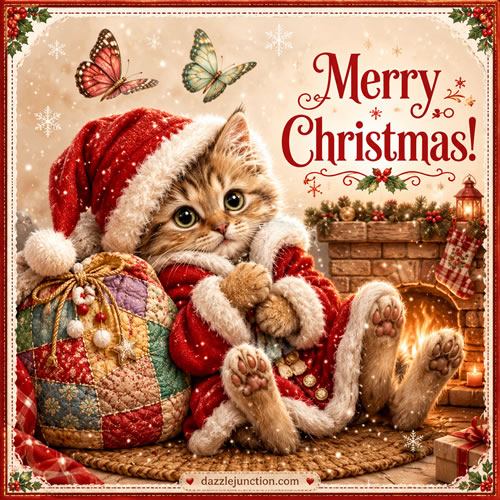 Kitty Santa Christmas Pictures image