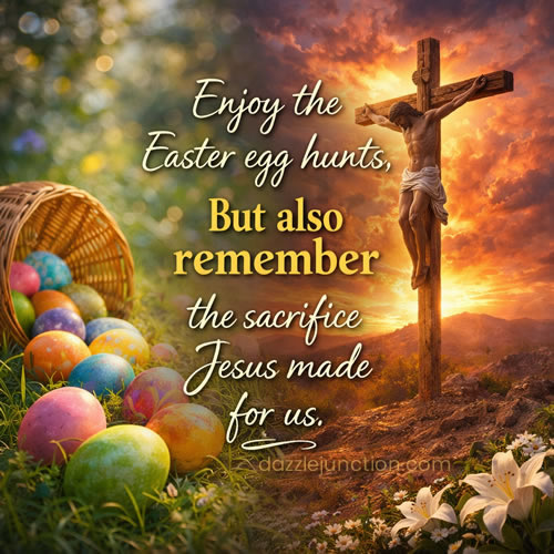 Easter Egg Hunt And Jesus Christian Easter image