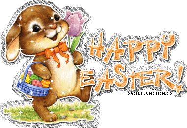 Skipping Bunny Easter Glitter image