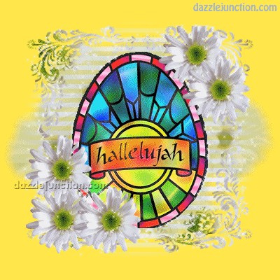 Hallelujah Egg Glitter Happy Easter image