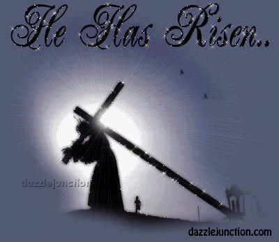 He Has Risen Glitter Happy Easter image
