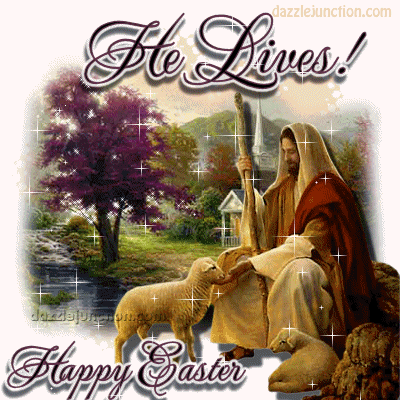 He Lives Glitter Happy Easter image