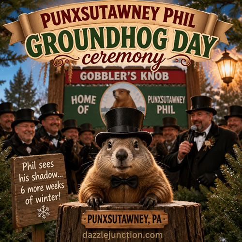 Punxsutawney Phil Ceremony Groundhog Day image