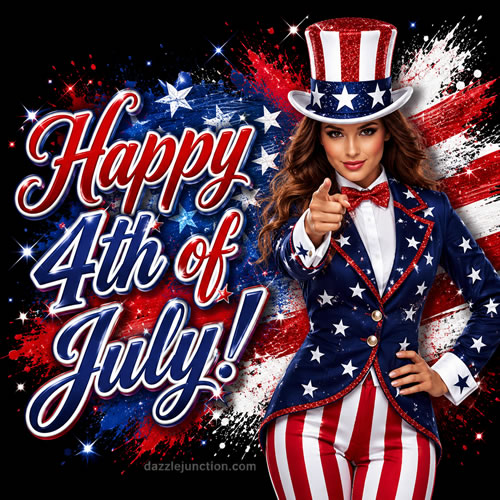 Patriotic Lady Independence Day - 4th of July - July Fourth image