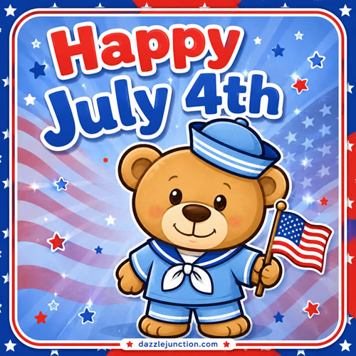 Sailor Bear July Th Independence Day - 4th of July - July Fourth image
