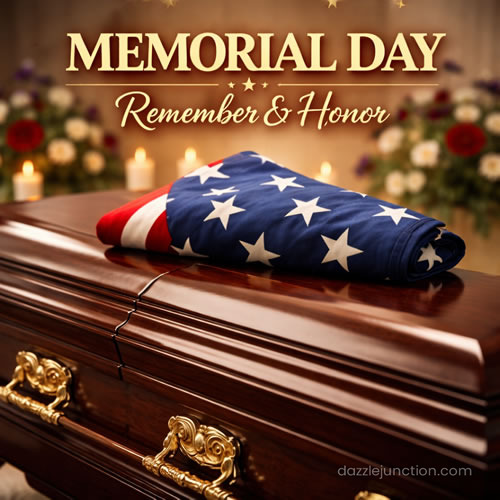 Folded Flag On Coffin