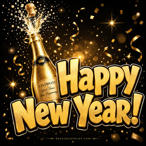 Champagne New Year Modern Happy New Year image