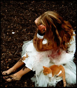 Girl Mess Cat