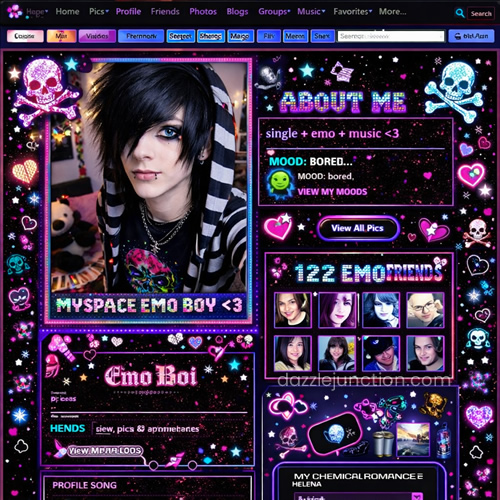 Emo Boi Myspace Profile Retro image