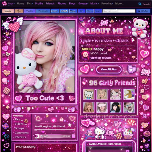 Girly Myspace Profile Retro image