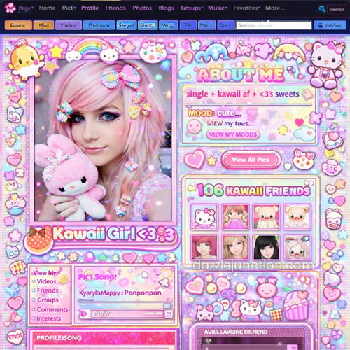 Kawaii Myspace Profile Retro image