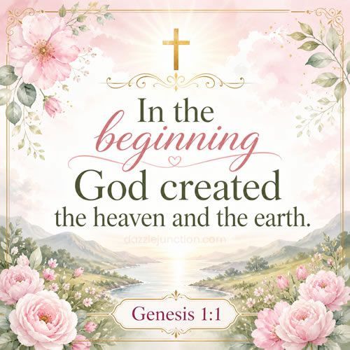 Beginning God Created Bible Verse greeting image