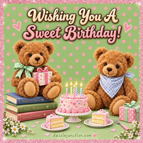 Bear Party Happy Birthday greeting image