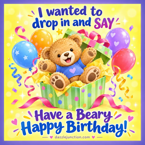 Beary Happy Happy Birthday greeting image