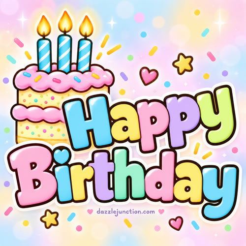 Birthday Pastel Happy Birthday greeting image