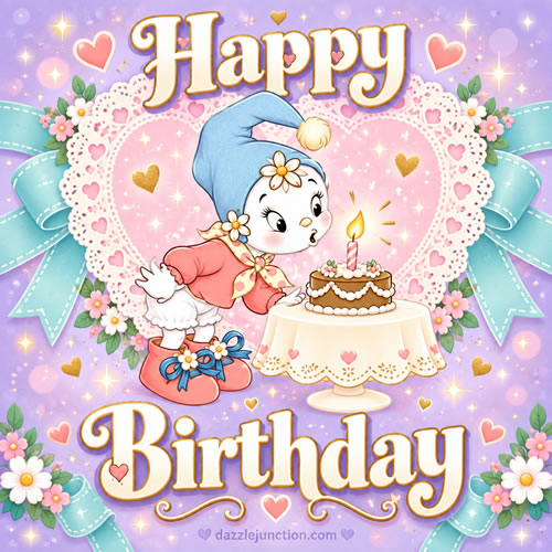 Blow Candles Happy Birthday greeting image