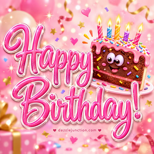 Cake With Eyes Happy Birthday greeting image