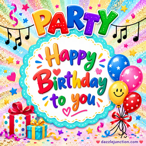Card Colorful Happy Birthday greeting image