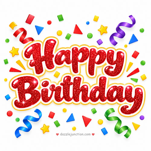 Confetti Wish Happy Birthday greeting image