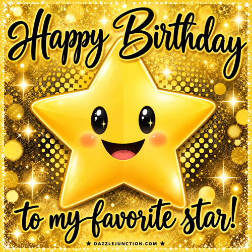 Favorite Star Happy Birthday greeting image
