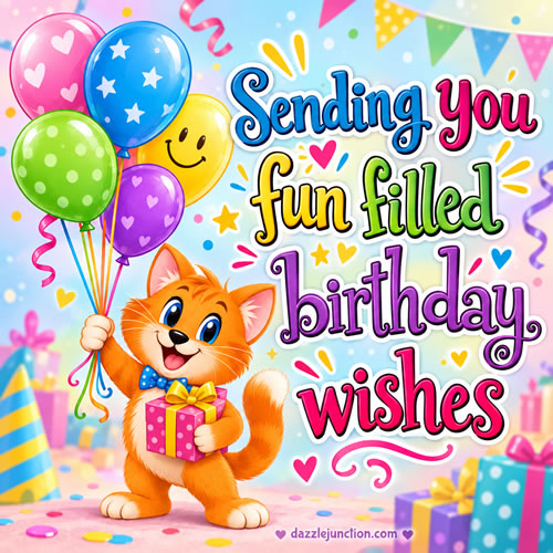 Fun Filled Happy Birthday greeting image