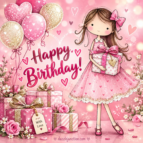 Girl Gift Happy Birthday greeting image