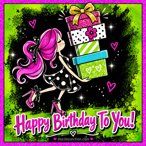 Glam Gifts Happy Birthday greeting image