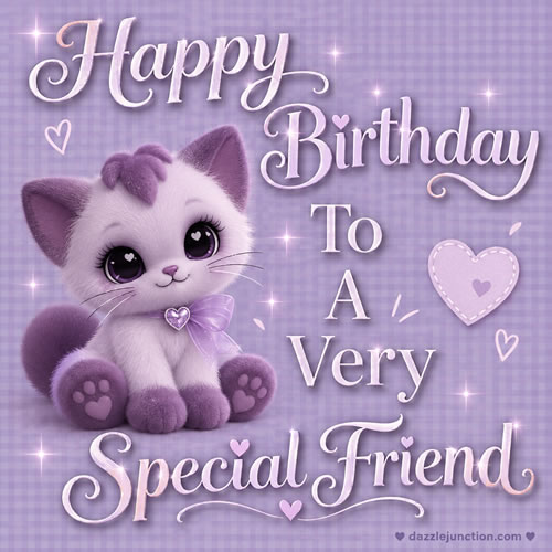 Kitten Special Friend Happy Birthday greeting image
