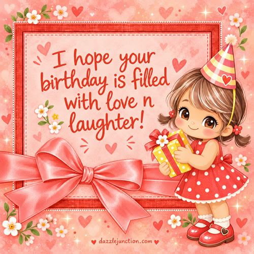Love N Laughter Happy Birthday greeting image