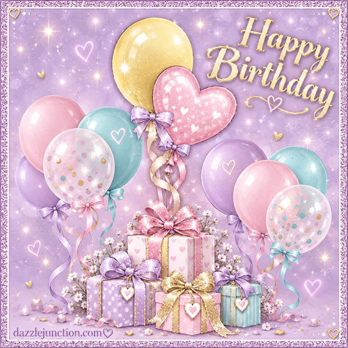 Pastel Lavender Happy Birthday greeting image