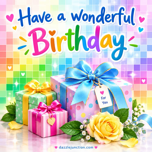 Pastel Rainbow Happy Birthday greeting image