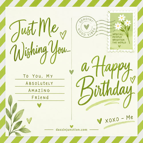 Postcard Bd Wish Happy Birthday greeting image