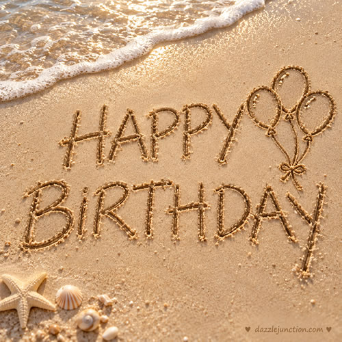 Sand Beach Birthday Happy Birthday greeting image