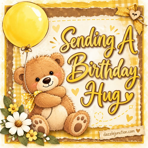Sending Birthday Hug Happy Birthday greeting image